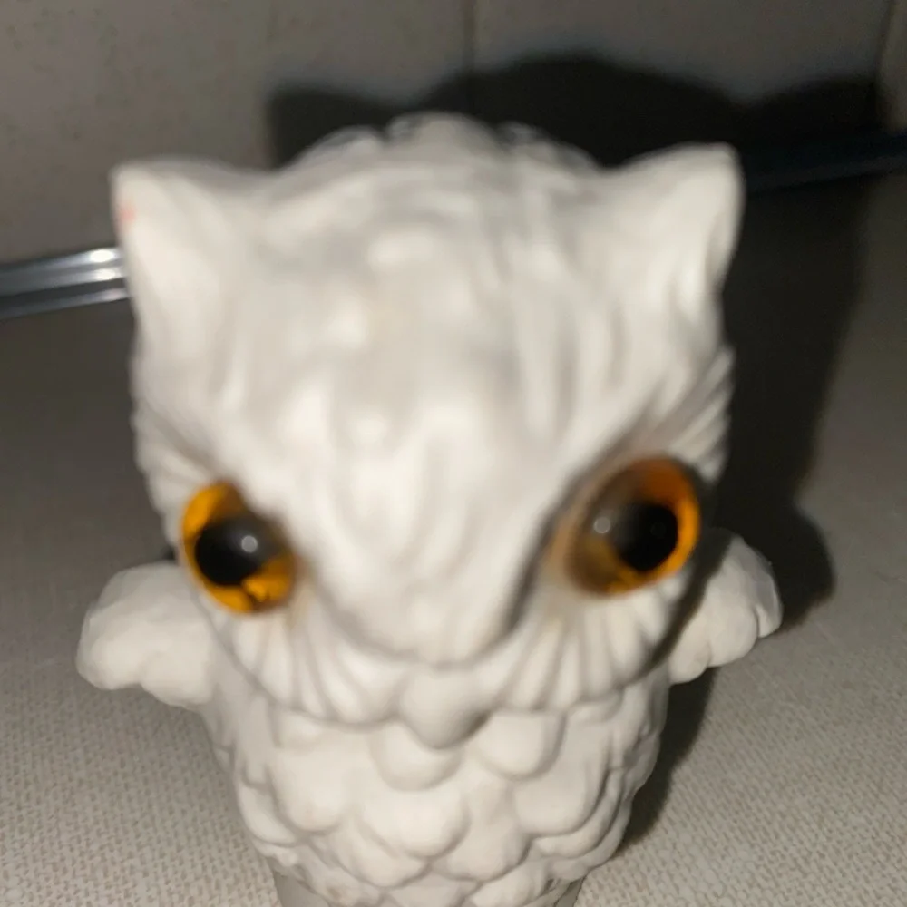 Vintage Goebel‎ 1973 White Owl Figurine Bisque Porcelain Glass Eyes W. Germany